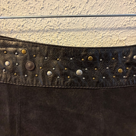 Anthropologie June Suede Leather Skirt with Embellished Waist - Picture 2 of 10
